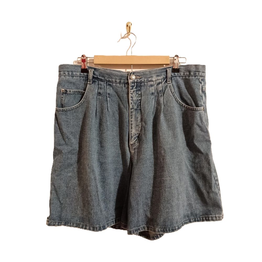 Vintage Cherokee Womens Blue Denim Mom Shorts Plus Size 18